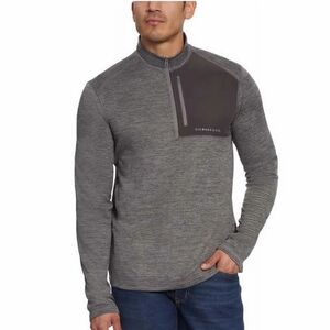 G.H. Bass & Co Quarter Zip Men's Fleece Shirt Size L Grey AN-2056